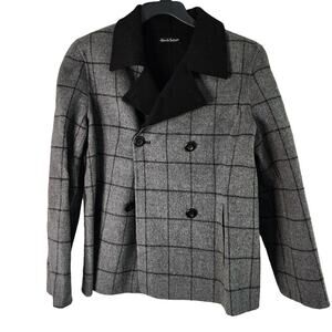 Alexandra Bartlett Jacket Gray/Black Medium 100% Wool Blazer Old Money Luxury